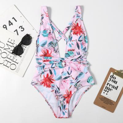 China New Women's FanLi Amazon Swimwear Sexy Backless Bikini Swimsuit Custom Made Breathable Floral Print for sale