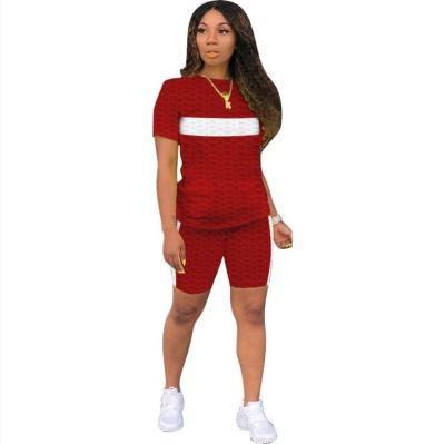 China FanLi Breathable 2021 Sport Two Pcs Women Size Short Warmer Tracksuit Set Biker Short Sets for sale