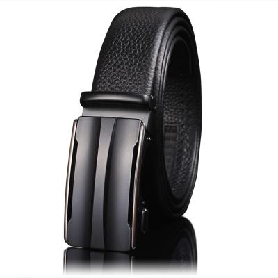 China First Lay Cowhide FanLi New Wholesale Custom Adjustable Casual Automatic Buckle Belt Fashion Lxurury Business Men Black Genuine Leather Belts for sale