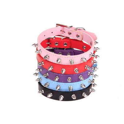 China Personalized PU Leather Metal Buckle Pet Neck Supplies Studded Large Wide Dog Collar Collar For Dogs for sale