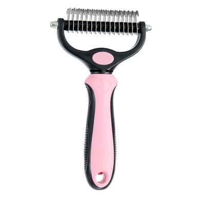 China Double Side Pet Cleaning Comb Hair Knot Removal Comb Pet Accessories Viable Grooming Massager for sale