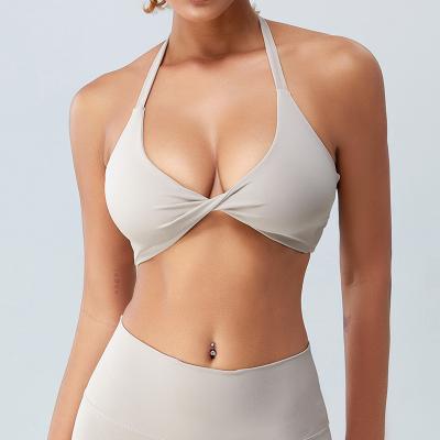 China Breathable Superior quality Buttery Soft Workout Tops with Removable Padded Strappy Top for sale