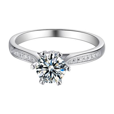 China 1 Carat Moissanite Jewelry 925 Sterling Silver Ring FASHION Luxury Moissanite Diamond Wholesale for sale