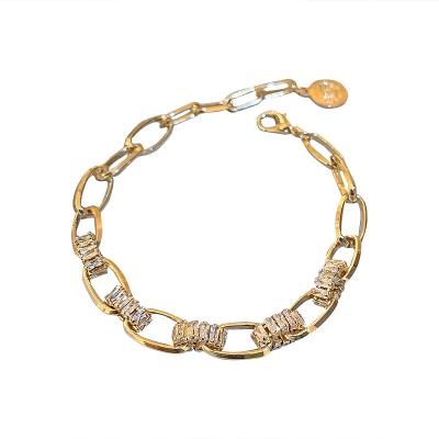 China FASHIONABLE baroque elegant women of European zircon chain bracelets and American hip-hop fashion crystal bracelet for sale