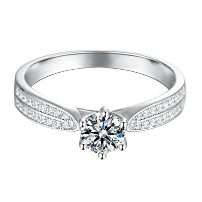 China FASHIONABLE Star Queen Six Prongs 0.5 Carat Moissanite D Color Diamond Rings for sale