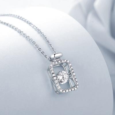 China FASHIONABLE 925 Sterling Silver 0.5 Carat Perfume Bottle Moissanite Pendant Necklaces Diamond Wholesale for sale