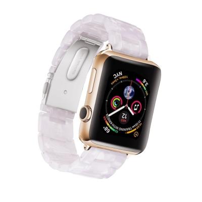 China Applicable Daily Use Apple Watch Band Three-pearl Straps Resin With Stainless Steel Buckle Smart Watch Band 38-40mm42-44mm for sale