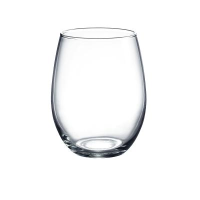 China Customized clear stemless wine glass viable/stored wine glass crystal restaurant wine glass for sale