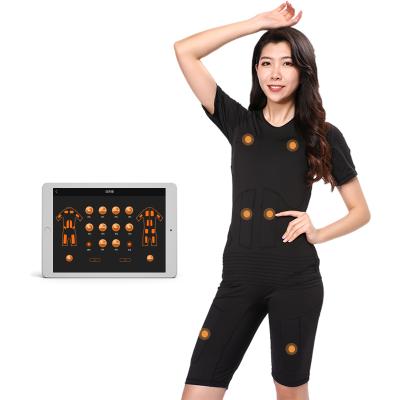 China Anti-Puffiness Home Body Sculpting Equipment USB Recharging EMS Fitness Training Radio Controller With Suit Clothing for sale