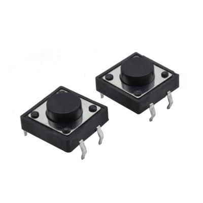 China Bottom Tactile Tact Switch 6x6x5 SMT Tact Switch Black Push Button Switches Micro Tact Switch With Button Cap for sale