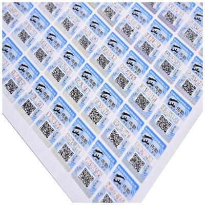 China Anti-Counterfeit Custom Label Sticker Supermarket Price Tag Barcode Barcode QR Code Hologram Custom Label Anti-Counterfeiting for sale