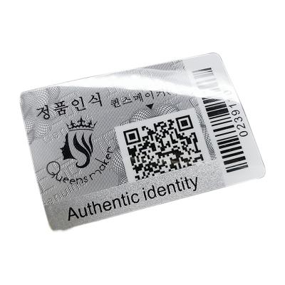 China Anti-Counterfeiting Custom Hologram Series Sticker Label Barcode Waterproof QR Code Sticker for sale