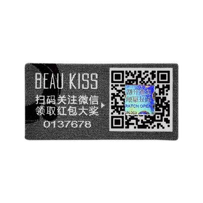 China Anti-Counterfeit Custom Printing QR Code Anodized Aluminum Asset Tag Barcode QR Code Sticker for sale