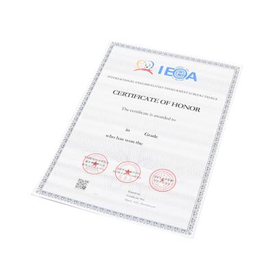 China Custom High Security/Anti-copying Security Reservation Authenticity Certificate of Authenticity High Quality Printing for Passport Bank Book Certificate for sale