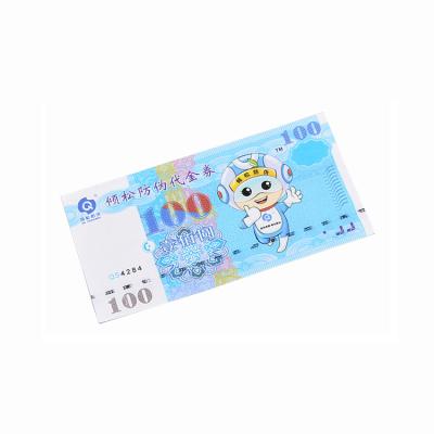 China Double Side Printing Customized Anti - Counterfeit Design Voucher Voucher Printing Voucher Ticket Printed for sale