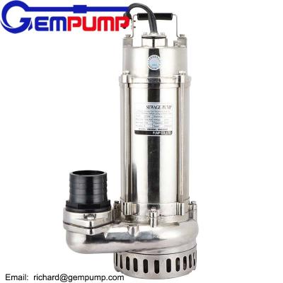 China QDX Electric Stainless Steel 304 / 316 Submersible Sewage Pump 1 Year Warranty for sale