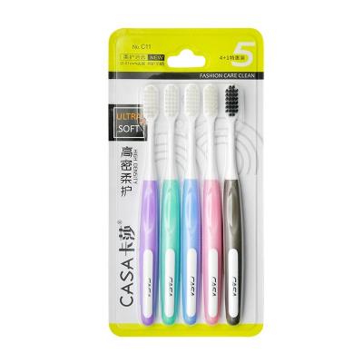 China HOME Plastic Toothbrush Maker Home Soft Bristle With 5pcs Set Toothbrush for sale