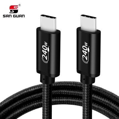 China 240W 48V/5A 48V 5A USB C Cable Fast Charging Palladium 240W USB 2.0 Fast Charging Type C to Type C Cable with Braided Nylon for MacBook/Phone Charging for sale