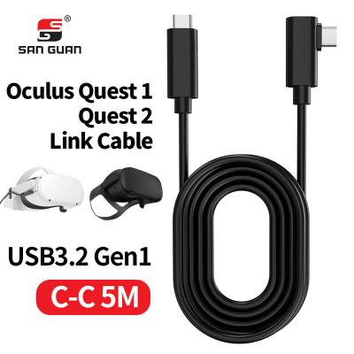 China Right Angle Type C Data Transfer COMPUTER VR Cable Link Elbow Usb Cable 3A 60W 5Gbps for sale