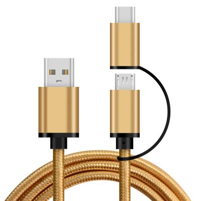 China COMPUTER 2 in 1 metal shell spiral helix usb A to micro usb c cable wholesale for sale