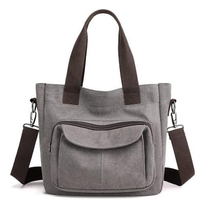 China Other Wholesale Women's Tote Canvas Bag New High Quality Luxury Women Shoulder To Bag Large Capacity Canvas Handbag for sale