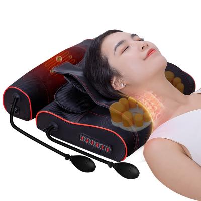 China Convenient Multifunctional Cordless Car Heated Shiatsu Neck Pillow Massager Massage Cushion Waist Support Electric Back Massager Pillow for sale