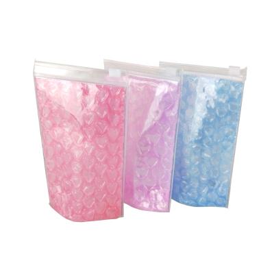 China Best Selling Shock Resistance Fashion Plastic PVC Heart Bubble Bag Comic Ziplock Waterproof Pouch For Cosmetic for sale