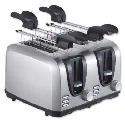 China New Design Luxury Commercial Stainless Steel Long Slot Bread Toaster Electric for sale