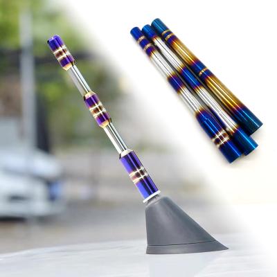 China Aluminum Alloy Car Radio Antenna 12cm Modified Universal Short Antenna Car Exterior Decoration for sale