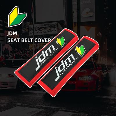 China Racing JDM brand logo car seat belt shoulder cover trend car tide brand simple child protection adult protection one pair set for sale