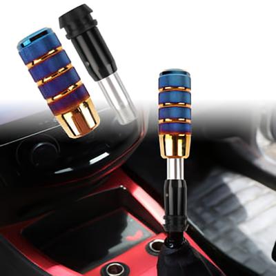 China Aluminum Alloy Jdm Modified Manual Gear Non-Slip Knurled Aluminum Alloy Blue-Plated Colored Gear Lever Grip for sale