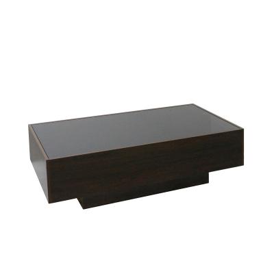 China Modern luxury modern coffee table black glass coffee table drawer storage, used for living room furniture for sale