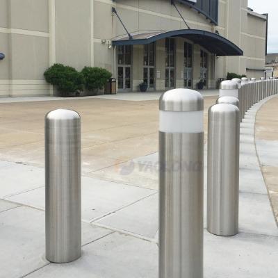 China Dome 304L 316 316L 600mm High Top Huge 304 Stainless Steel Guangdong Customized Stainless Steel Grade 316 Brush Finish Airport Bollard With Logo for sale