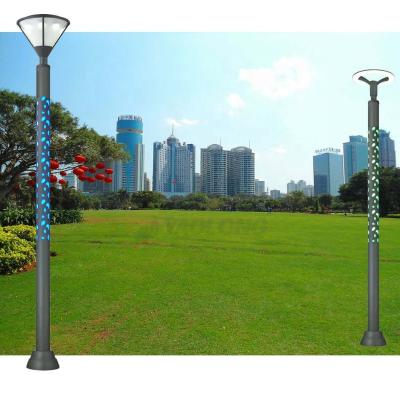 China Square / Garden / Street 3mm Thickness Round Laser Cut Patterned Stainless Steel 3 Meters Garden Lamp Pole / Installation Light Pole for sale