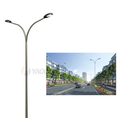 China Garden/Square/Street Yaolong Chandelier Black Powder Coated Double/Three Single Round Pole Lamp Aram/One Base for sale