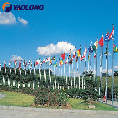 China Health Care Institutes Yaolong 304 Stainless Steel School Hotel Flagpole Aluminum Alloy Flagpole Iron Outdoor Rotating Commercial Flagpole for sale