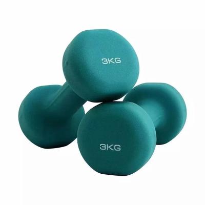 China Dumbbell Commercial Gym Equipments Colorful Plastic Dip Dumbbell Custom Small Square Fitness Lady Dumbbell for sale