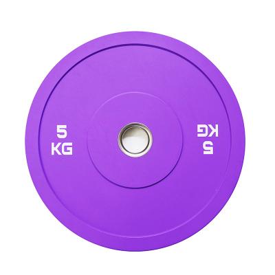 China Universal Custom Logo Weightlifting Gym Fitness Equipment 5kg Rubber Bumper Plate Macaron Bumper Plates For Women for sale