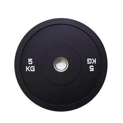 China Environmental Protection Universal Black Logo 5kg Weightlifting Barbells Custom Rubber Dish For Gym for sale