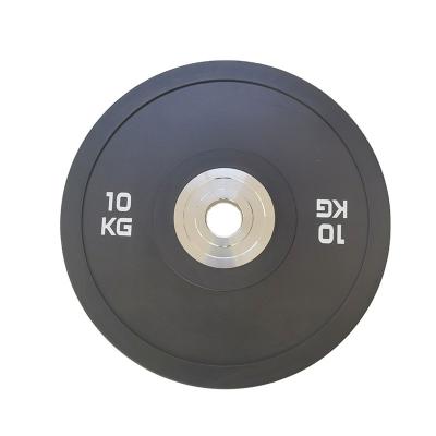 China Universal High Quality Black Rubber Weight Competition Virgin Bumper Plate For Gym for sale