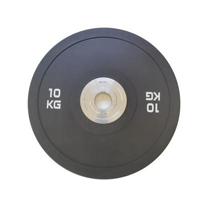 China Universal Custom Fitness Diameter 450mm Competition Weightlifting Black Rubber Coated Barbell Disc for sale