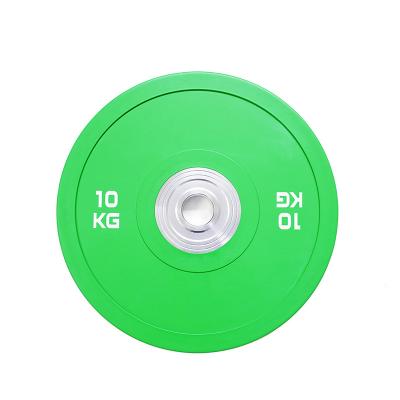 China Universal Environmentally Friendly Gym Bumper Plates Tasteless Colorful Wheel Hub Weightlifting Dishes For Home And Gym for sale