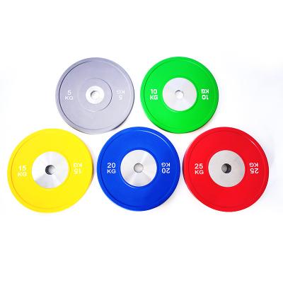 China Universal Sports Event Bumper Plates Custom Weightlifting Circular Rubber Commercial Bumper Plates for sale