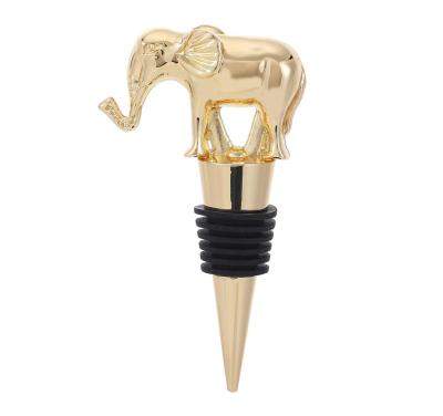 China Viable Zinc Alloy Metal Wine Bottle Stopper Cute Elephant for sale