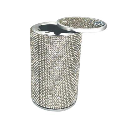 China Eco-friendly Crystal Rhinestones Car Ashtray Portable Cup Holder for sale