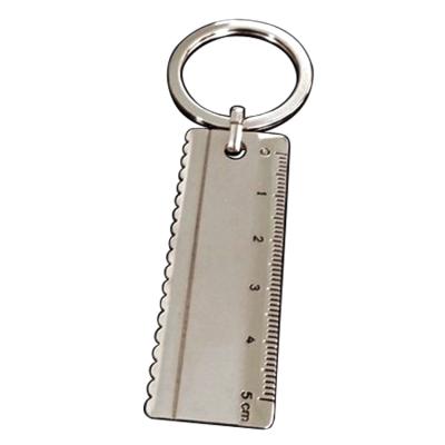 China Wholesale Custom Zinc Alloy Metal Ruler Mini Metal Shape Wedding Kingtop Brand Logo Key Bar/Chain Key Chain for sale