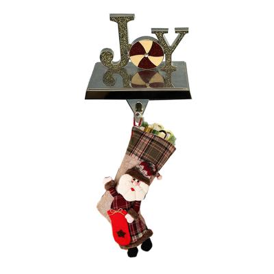 China Metal Customized Metal Christmas Ornaments JOY Wholesale High Quality Stocking Rack for sale