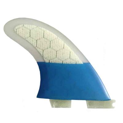 China Water Sports Area OEM Honeycomb Tag Fins Double Tri Surf Fin Fiberglass Middle Surfboard Fin For Longboard for sale