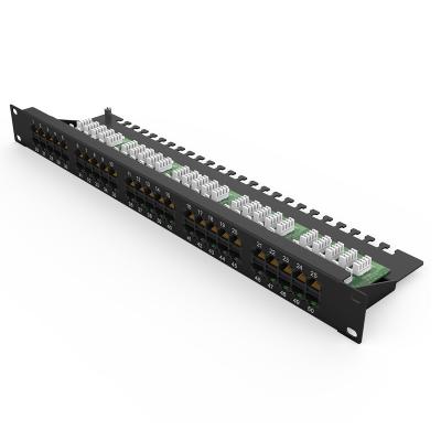 China Network cabling system patch panel high quality OEM cat3 50 left unprotected telephone patch panels for sale