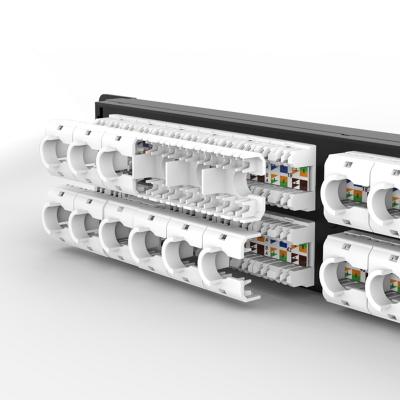 China Hot selling RJ45 UTP 48port network cabling system CAT6A CAT6 CAT5E poe patch panel network patch panels for sale